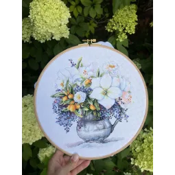 Kryželių siuvinėjimo rinkinys "Gėlių etiudas" 23 x 24 cm SANTS-13