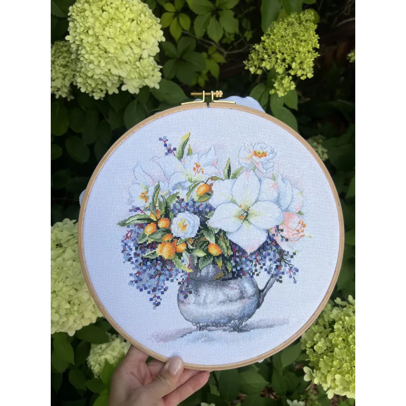 Kit de point de croix "Étude florale" 23 х 24 cm SANTS-13