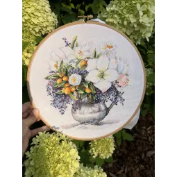 Kryželių siuvinėjimo rinkinys "Gėlių etiudas" 23 x 24 cm SANTS-13