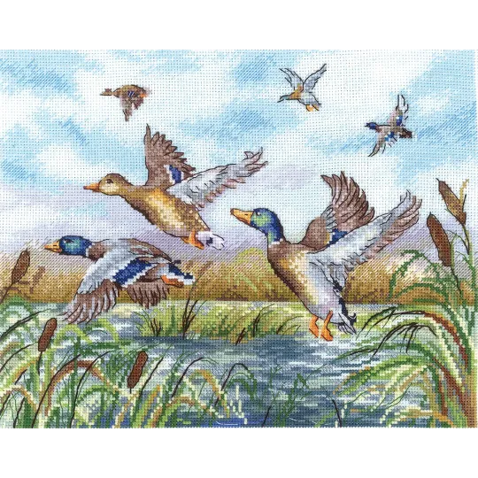 Kit de point de croix "Les canards volent" 25,5 х 19,5 cm SANL-26