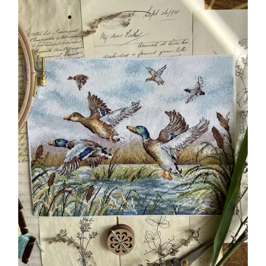 Kit de point de croix "Les canards volent" 25,5 х 19,5 cm SANL-26