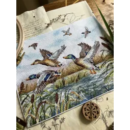 Cross stitch kit "The ducks are flying" 25,5 х 19,5 cm SANL-26