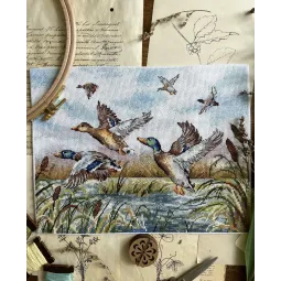 Kreuzstich-Set "Die Enten fliegen" 25,5 х 19,5 cm SANL-26