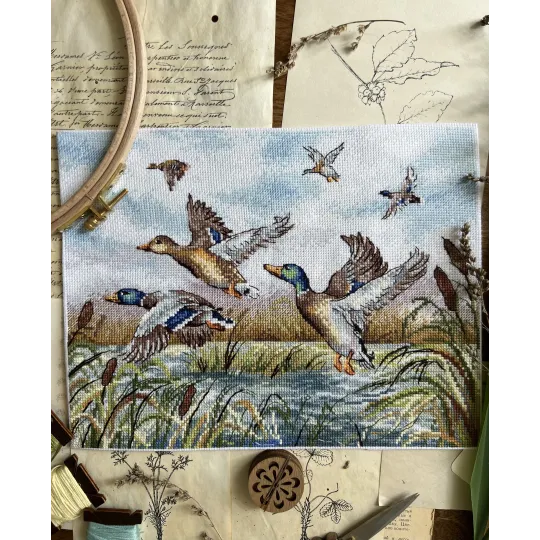 Kit de point de croix "Les canards volent" 25,5 х 19,5 cm SANL-26