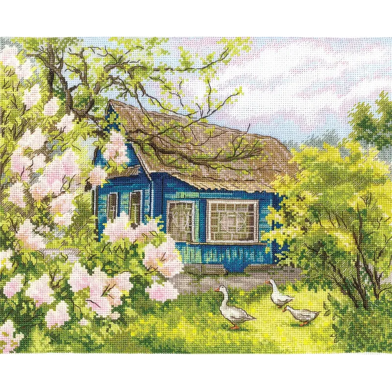 Cross stitch kit "Lilacs near the house" 28 х 22,2 cm SANS-77