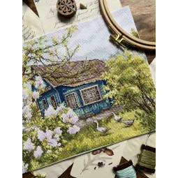 Cross stitch kit "Lilacs near the house" 28 х 22,2 cm SANS-77