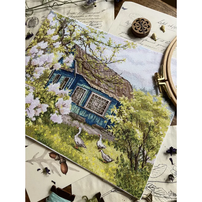 Cross stitch kit "Lilacs near the house" 28 х 22,2 cm SANS-77