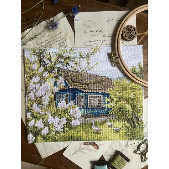Cross stitch kit "Lilacs near the house" 28 х 22,2 cm SANS-77