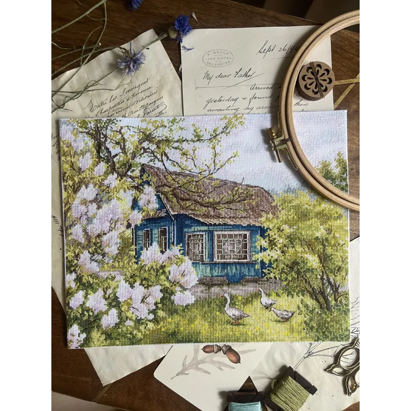 Cross stitch kit "Lilacs near the house" 28 х 22,2 cm SANS-77