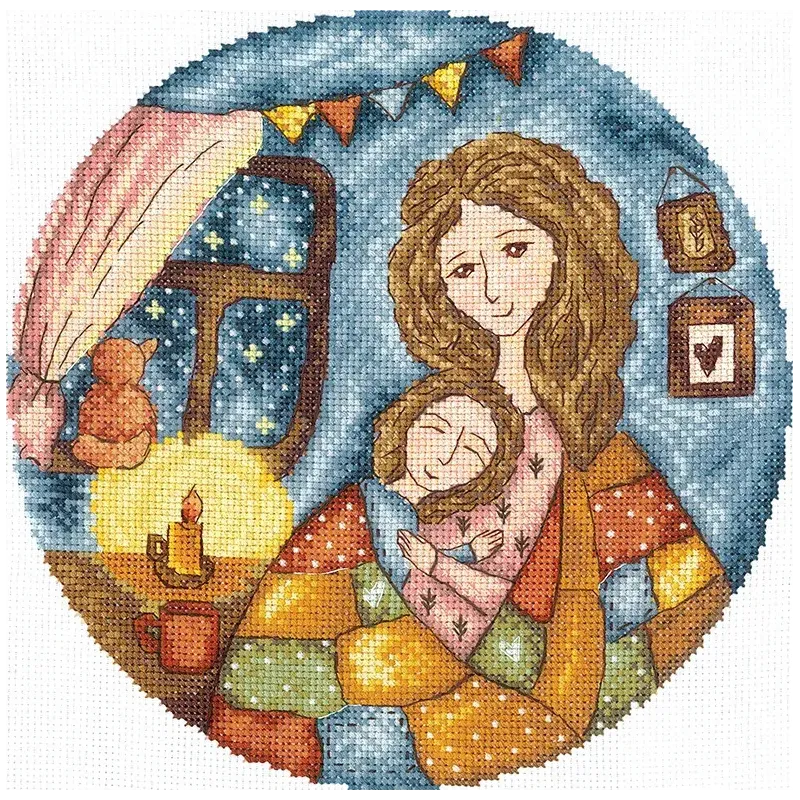 Cross stitch kit "Mom's warmth" 19 х 19 cm SANM-41