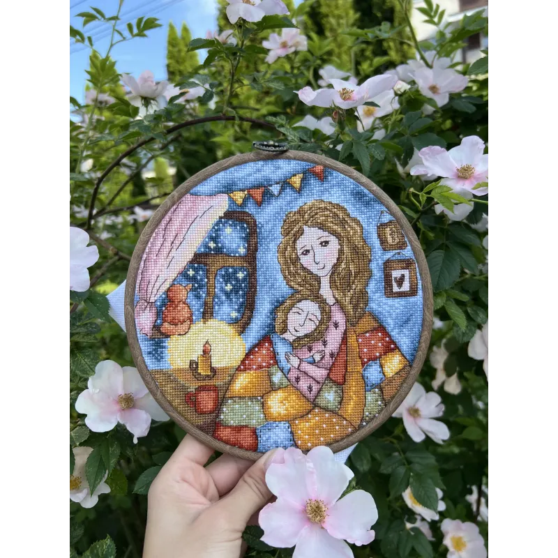 Kryželių siuvinėjimo rinkinys "Motinos šiluma" 19 х 19 cm SANM-41