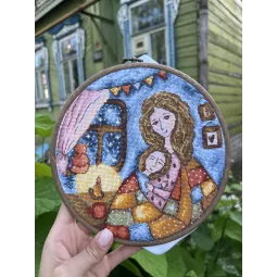 Набор для вышивания крестиком "Мамино тепло" 19 х 19 см SANM-41