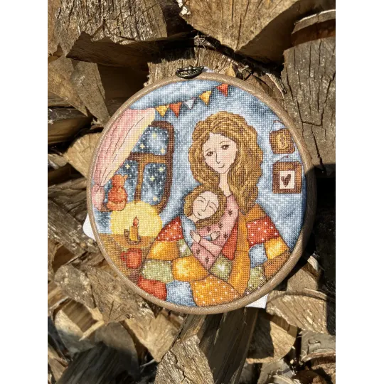 Cross stitch kit "Mom's warmth" 19 х 19 cm SANM-41