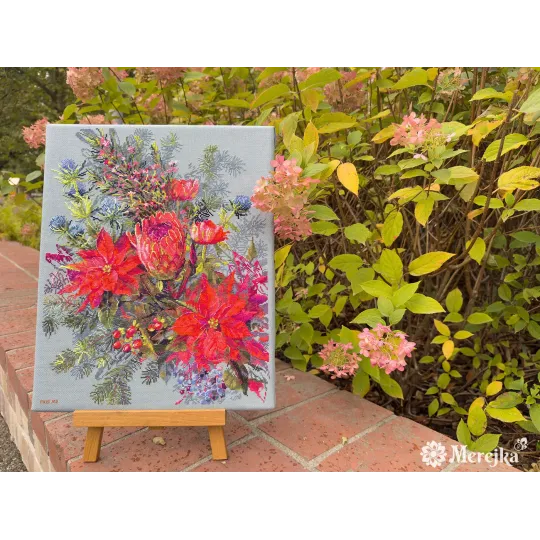 Kit de point de croix "Composition de Noël" 30x42 cm SK272