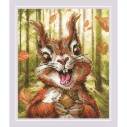 Kreuzstich-Set. "Nussige Freude" 15x18 cm SR2302