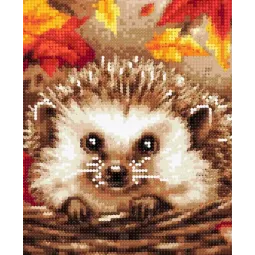 Алмазная мозаика на подрамнике Ежик в грибах 30x40 см VA813