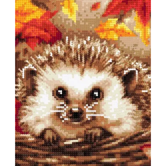 Diamantmalerei mit Keilrahmen Igel in Pilzen 30x40 cm VA813