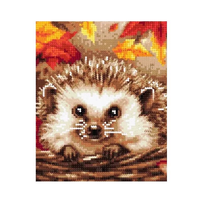 Deimantinis paveikslas su porėmiu Ežiukas grybuose 30x40 cm VA813