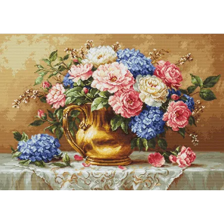 Kit Petit Point "Floraison Dorée" 30x21 cm SG723