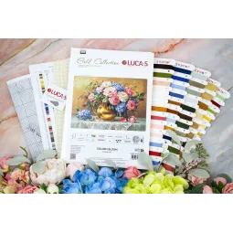 Cross Stitch Kit. "Golden Bloom" 30x21 cm SG723