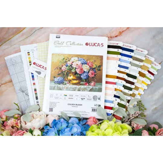 Kit Petit Point "Floraison Dorée" 30x21 cm SG723