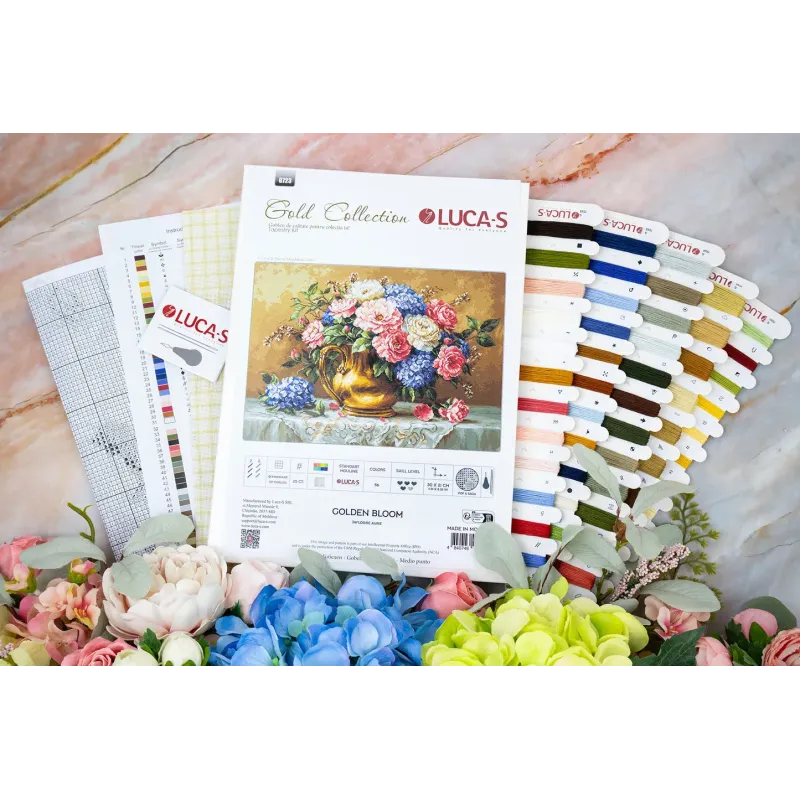 Kit Petit Point "Floraison Dorée" 30x21 cm SG723