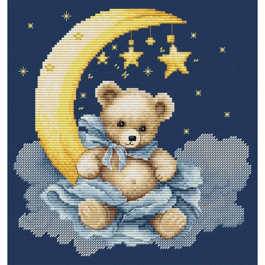 Kreuzstich-Set. "Das Universum eines Teddybären" 16 x 16 cm SB1436