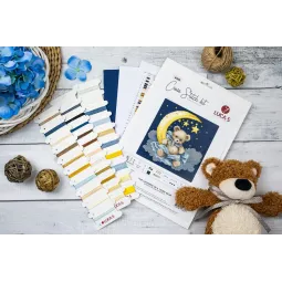 Набор для вышивания крестиком. "Вселенная Тедди" 16 x 16 см SB1436