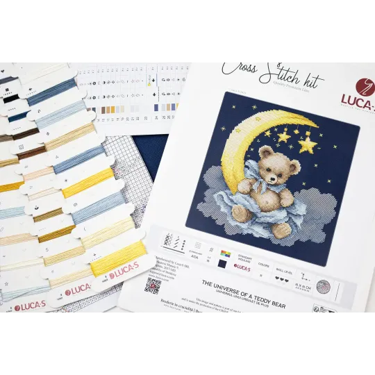 Kreuzstich-Set. "Das Universum eines Teddybären" 16 x 16 cm SB1436