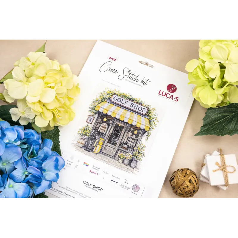 Kryželiu siuvinėjimo rinkinys. "Golfo krautuvėlė" 24 x 25 cm SB1438
