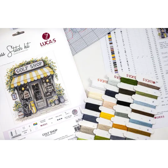 Kit de point de croix. "Golf Shop" 24 x 25 cm SB1438
