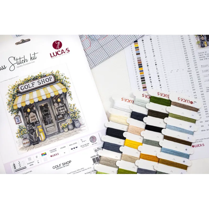 Kit de point de croix. "Golf Shop" 24 x 25 cm SB1438