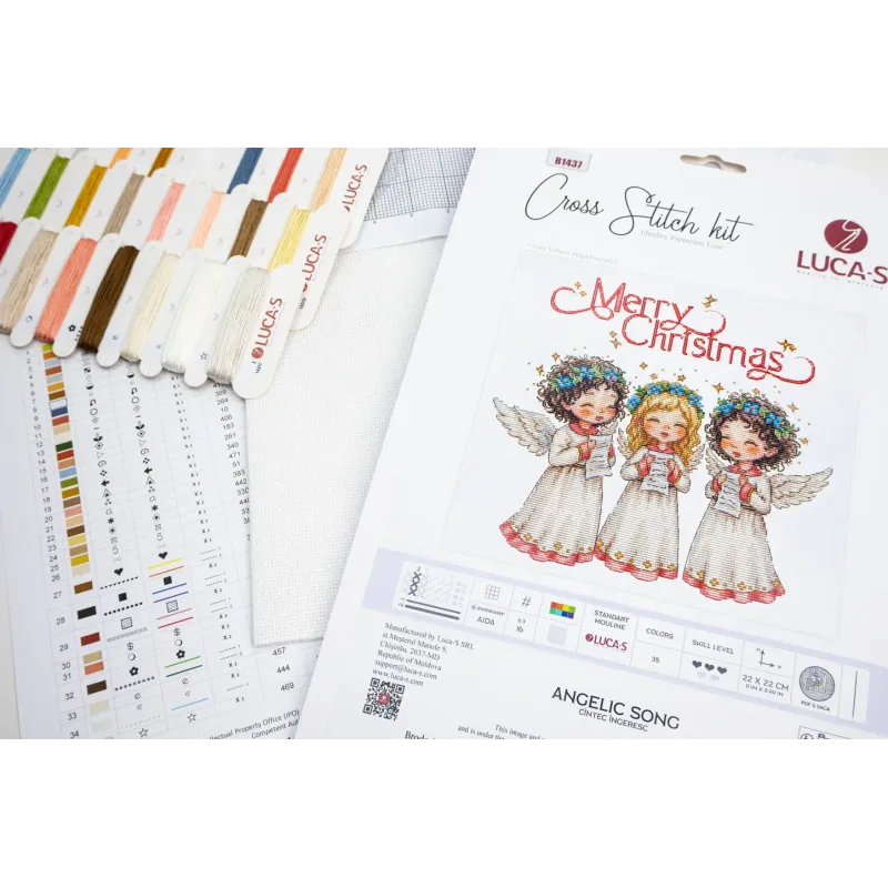 Kit de point de croix. "Chanson angélique" 22 x 22 cm SB1437