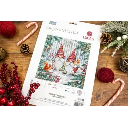 Kit de point de croix. « Amis de la forêt » 25 x 25 cm SBU5096