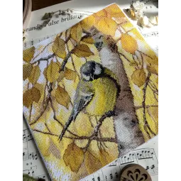 Cross stitch kit "Titmouse" 19,5 х 19,5 cm SANS-76