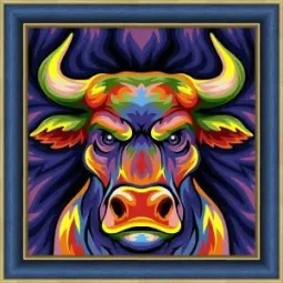 (SALE) Coloured bull 25x25 cm AZ-1884