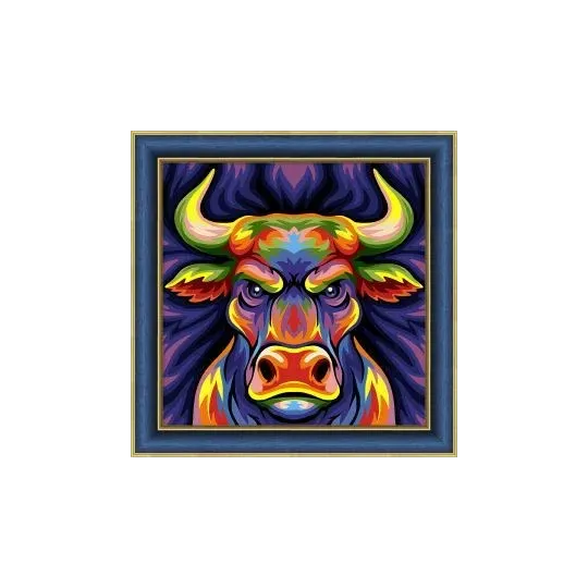 (VENTE) Taureau coloré 25x25 cm AZ-1884