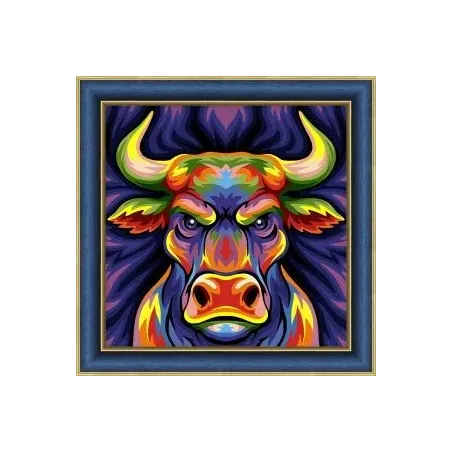(VENTE) Taureau coloré 25x25 cm AZ-1884