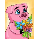 (D) Romantic Piggy  15*20 cm WD2294