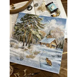 Kit de point de croix "Gel et soleil" 19 x 19 cm SANM-42