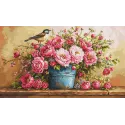 Kreuzstich-Set. "Üppiger Blumenstrauß" 60 x 35 cm SB7055