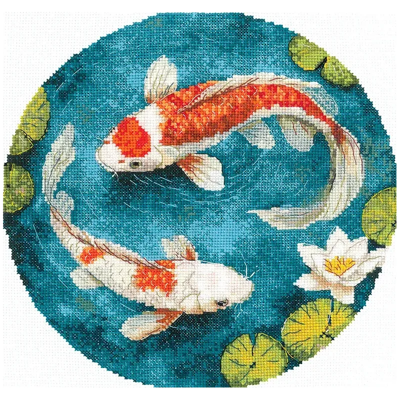 Kryželiu siuvinėjimo rinkinys "Karpiai" 21,5 х 20 cm SANK-71