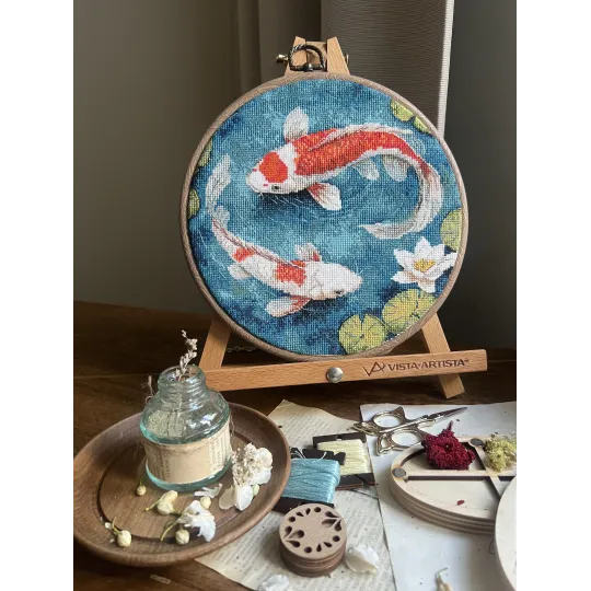 Kryželiu siuvinėjimo rinkinys "Karpiai" 21,5 х 20 cm SANK-71