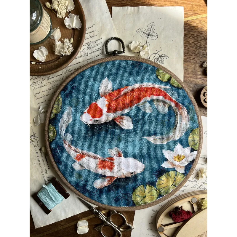 Kryželiu siuvinėjimo rinkinys "Karpiai" 21,5 х 20 cm SANK-71