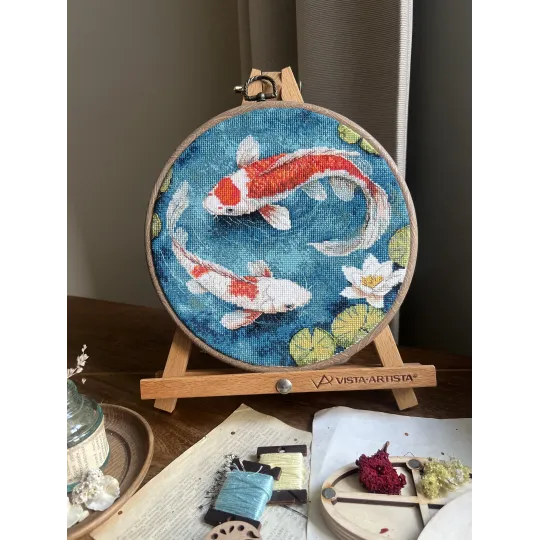 Kryželiu siuvinėjimo rinkinys "Karpiai" 21,5 х 20 cm SANK-71