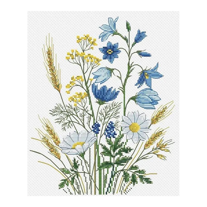 Kit de point de croix "Cloches" 17 x 21,5 cm SANK-72