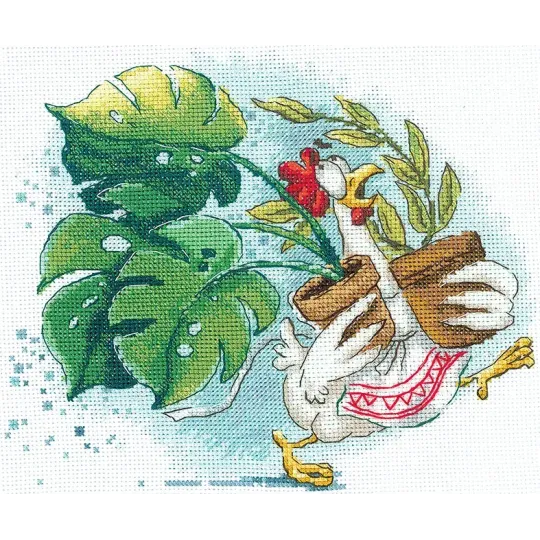 Kit de point de croix "Flower Bustle" 19 х 15,5 cm SANTS-12