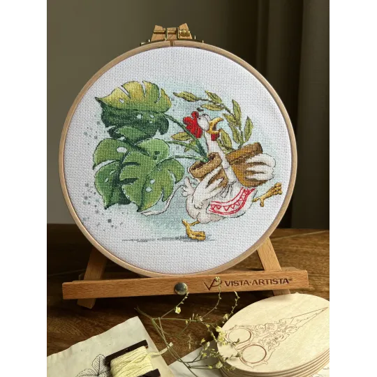 Kit de point de croix "Flower Bustle" 19 х 15,5 cm SANTS-12