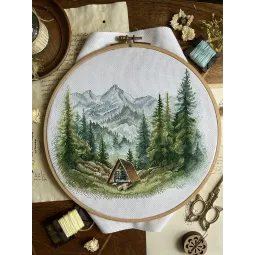 Kryželiu siuvinėjimo rinkinys "Vienas su gamta" 23 x 19 cm SANN-38