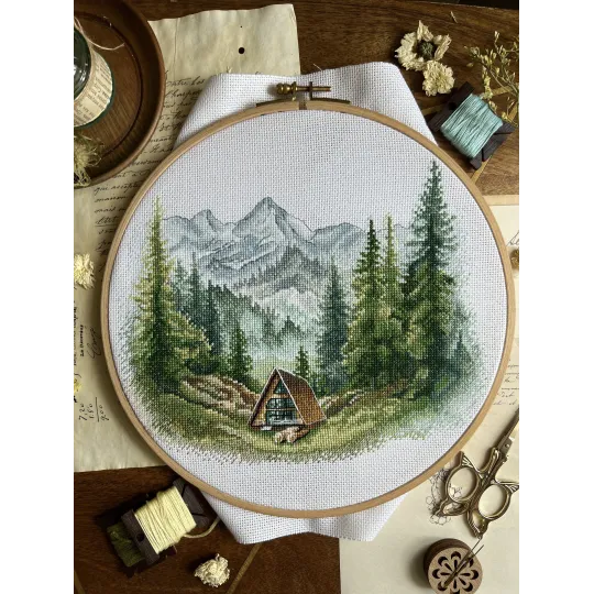 Kreuzstich-Set "Allein mit der Natur" 23 х 19 cm SANN-38